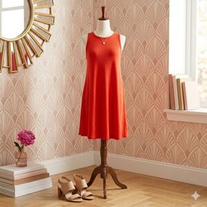 Old Navy Sleeveless Knit Swing Dress in Darling Clementine Size Small